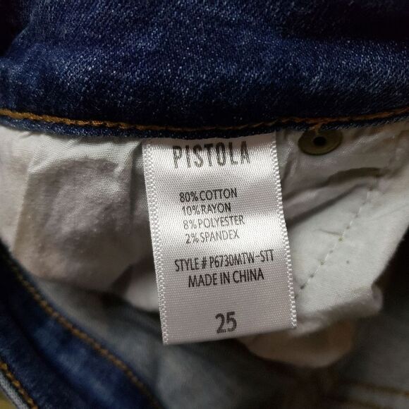 Pistola Womens Audrey Side Stripe Distressed Raw Hem P6730MTW-STT Jeans Size 25 - Picture 8 of 11